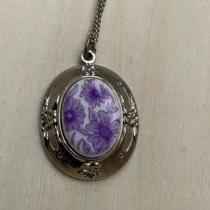 New vintage flower pendant necklace